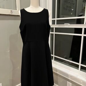 Talbots Black Sleeveless Midi A-Line Dress
